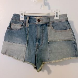 Hollister high waisted vintage inspired patchwork shorts